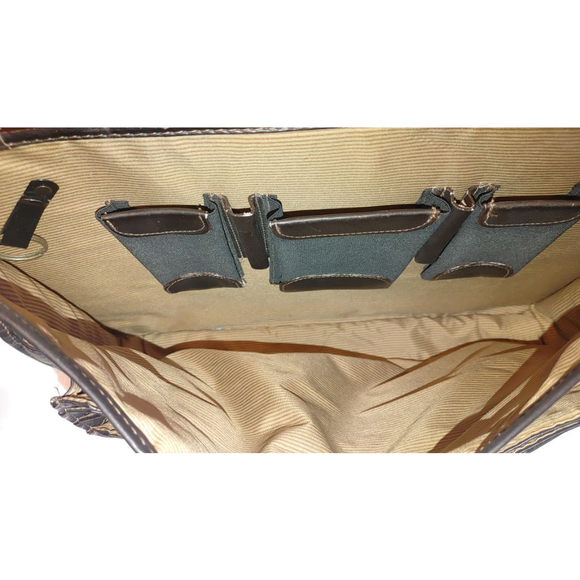 Santa Fe Airline Int.'l DILANA Flapover Brief Leather Satchel - Picture 13 of 14